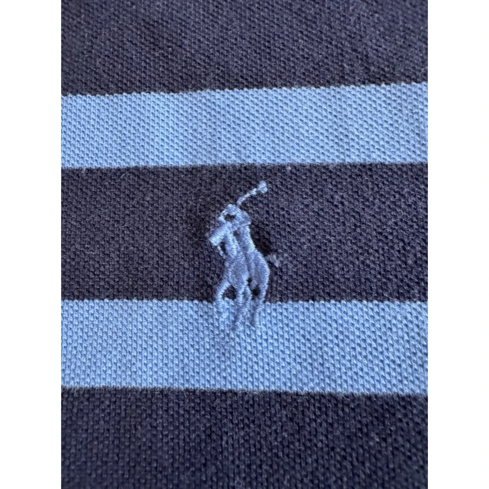 Polo Ralph Lauren Men's XL Striped Polo Shirt Blue Navy Short Sleeve Cotton